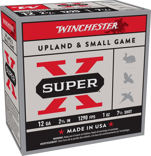 Winchester Super-X Ammunition - 12 Gauge - 2 3/4" - 1 Oz. - 7 1/2 Lead Shot - 250 Rounds Winchester Super-X Ammunition - 12 Gauge - 2 3/4" - 1 Oz. - 7 1/2 Lead Shot - 250 Rounds