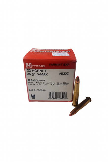 Hornady Varmint Express Ammunition - 22 Hornet - 35 Grain V-Max - 25 Rounds Hornady Varmint Express Ammunition - 22 Hornet - 35 Grain V-Max - 25 Rounds