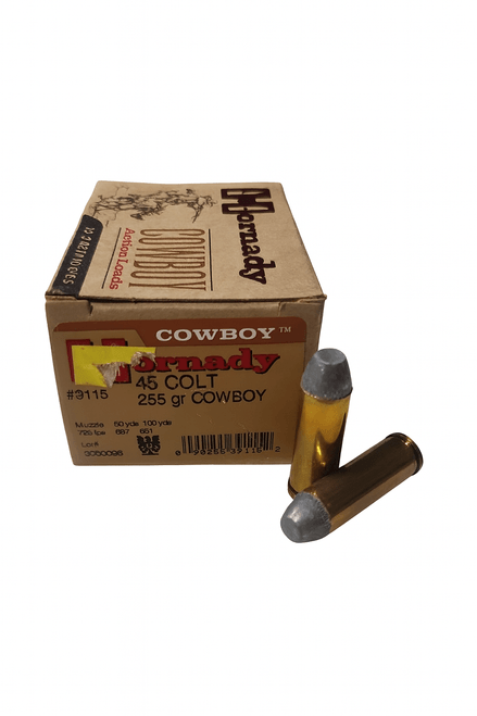 Hornady Cowboy Ammunition - 45  Long Colt - 255 Grain Cowboy - 20 Rounds - Brass Case