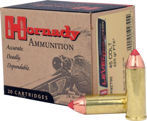 Hornady LEVERevolution Ammunition - 45 Long Colt - 225 Grain FTX - 20 Rounds - Brass Case Hornady LEVERevolution Ammunition - 45 Long Colt - 225 Grain FTX - 20 Rounds - Brass Case