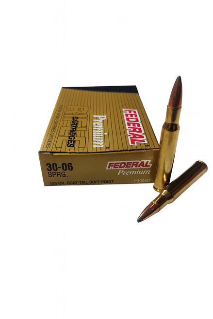 Federal Premium Ammunition - 30-06 Springfield - 165 Grain Boat Tail Soft Point - 20 Rounds Federal Premium Ammunition - 30-06 Springfield - 165 Grain Boat Tail Soft Point - 20 Rounds