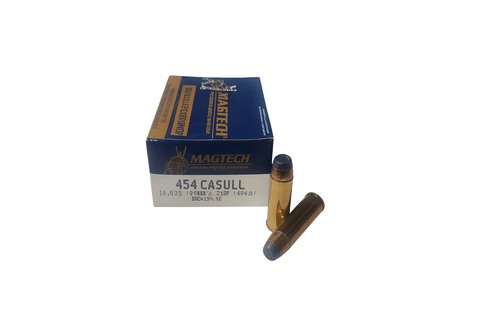 Magtech  Ammunition - 454 Casull - 260 Grain Semi Jacketed Soft Point - 20 Rounds - Brass Case