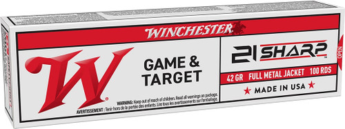 Winchester Super-X Ammunition - 21 Sharp - 37 Grain Full Metal Jacket - 100 Rounds Winchester Super-X Ammunition - 21 Sharp - 37 Grain Full Metal Jacket - 100 Rounds