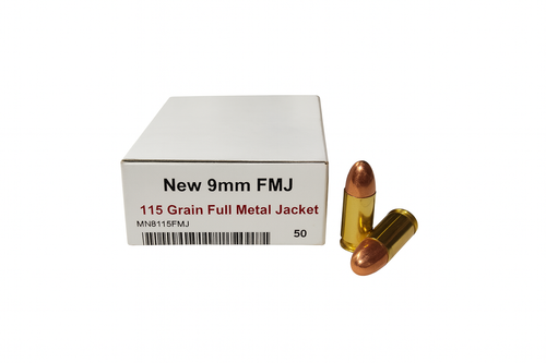 Miwall New Ammunition - 9 MM Luger - 115 Grain Full Metal Jacket - 50 Rounds Miwall New Ammunition - 9 MM Luger - 115 Grain Full Metal Jacket - 50 Rounds