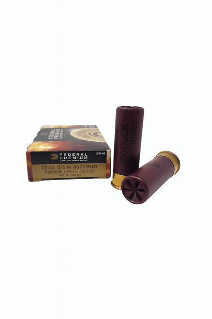 Federal Premium Ammunition  - 12 Gauge - 2 3/4" - 000 Buck - 8 Pellets - 5 Rounds