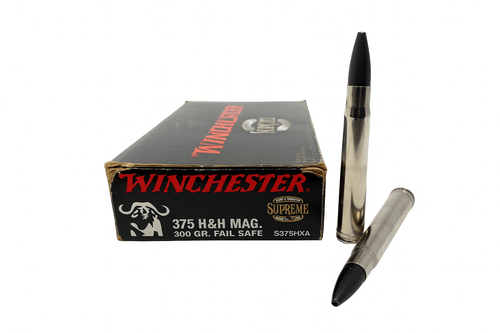 Winchester Supreme Ammunition - 375 H&H Magnum - 300 Grain Fail Safe - 20 Rounds