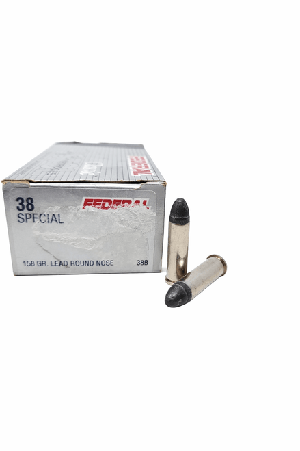 Federal Ammunition - 38 Special - 158 Grain Lead Round Nose - 50 Rounds - Brass Case