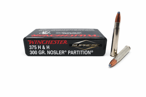 Winchester Supreme Ammunition  - 375 H&H Magnum - 300 Grain Nosler Partition - 20 Rounds