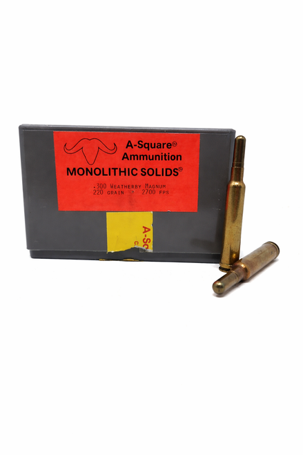 A-Square | 300 Weatherby Magnum | 220 Grain Monolithic Solids | 20 Rounds