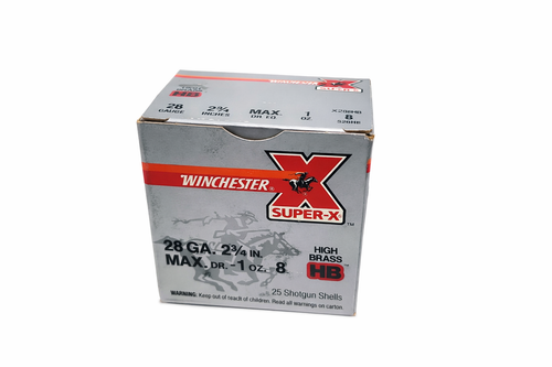 Winchester Ammunition -28 Gauge - 2 3/4" - 1 Oz. - MAX Dr. EQ. - 8 Lead Shot - 25 Rounds