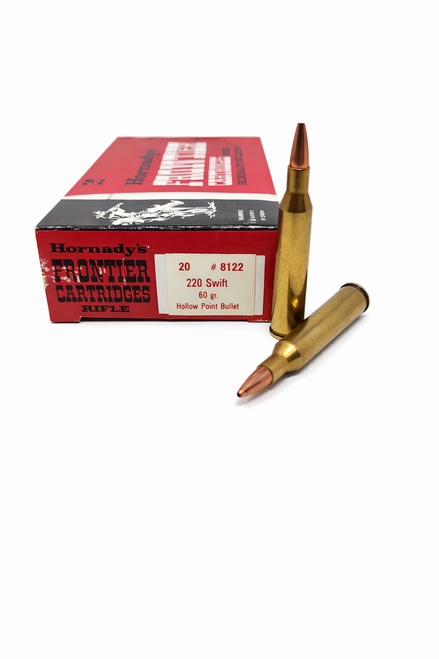 Hornady Custom Ammunition - 220 Swift - 60 Grain Hollow Point - 20 Rounds - Brass Case