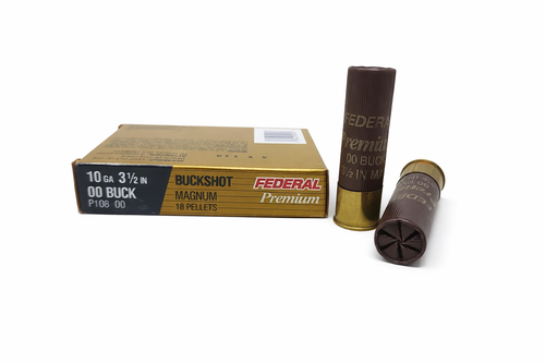 Federal Premium Ammunition - 10 Gauge - 3 1/2" - 00 Buck - 18 Pellets - 5 Rounds