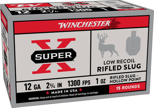 Winchester | 12 Gauge 2 3/4" 1 Oz Rifles Slug | 15 Rounds