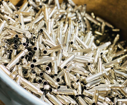 Nickel Plated Brass 223 Rem/5.56, Cleaned and Polished, Mixed Head Stamps - 1000 Pieces