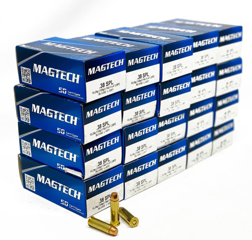 Magtech Ammunition - 38 Special - 158 Grain Full Metal Jacket Flat Point - 1000 Rounds  - Brass Case