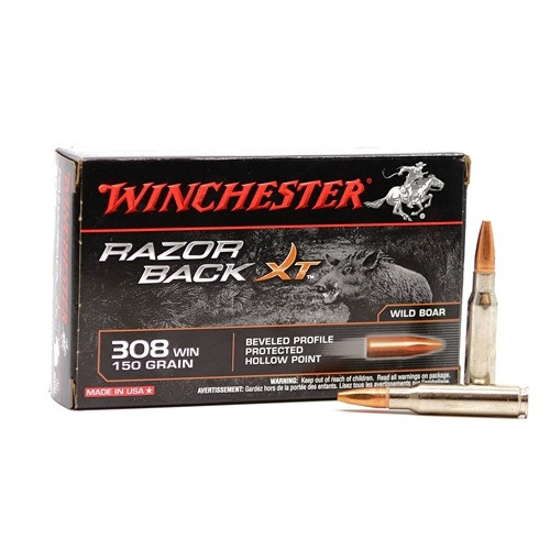 Winchester Razorback Ammunition - 308 Winchester - 150 Grain Hollow Point Lead Free - 200 Rounds