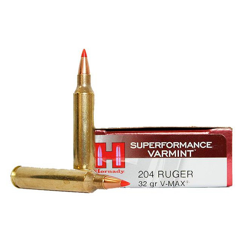 Hornady Superformance Ammunition - 204 Ruger - 32 Grain V-Max - 200 Rounds - Case