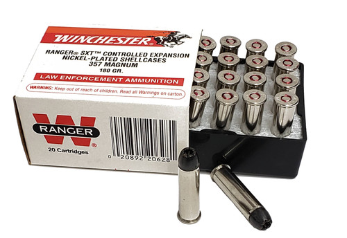 Winchester Ranger Ammunition - 357 Magnum With Black Talon Projectile - 180 Grain SXT - 20 Rounds Limited Quantity