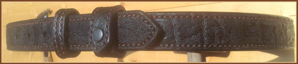 Black with brown thread