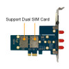 PN12A M.2 B Key to PCIe x1 and USB3.0 Dual SIM Adapter