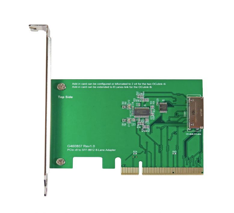 PCIE X16 TO OCULINK 8-LANE (SFF-8612 8I) X2 ADAPTER - M-FACTORS Storage