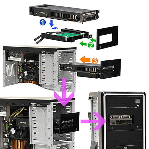 PE4F (PCIe x4 Add-On Card Front Drive Bay Docking System (5.25 inch ODD Form Factor))