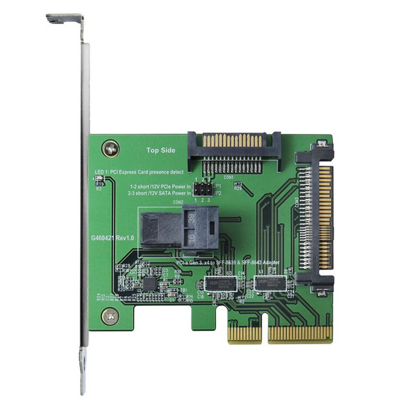 PCIe Gen 3/4 Lane to mini SAS HD & U.2 Adapter with PCIe Bracket