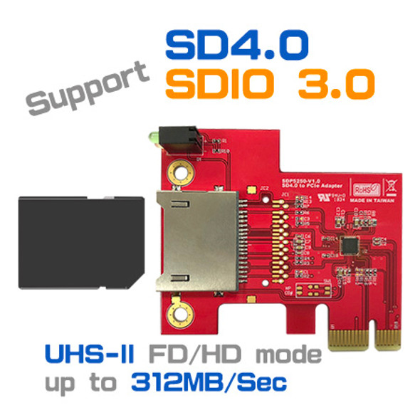 SDP5250 SD4.0 / SDIO 3.0 to PCIe Adapter