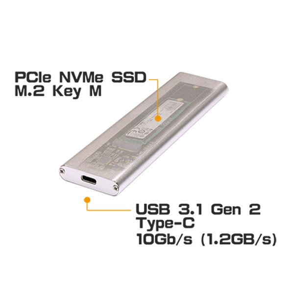 U31M2C M.2 PCIe NVMe SSD to USB3.1 Gen 2 Type-C Adapter