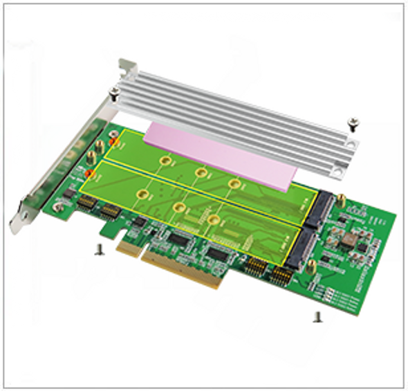 DP8202 PCIe x8 Gen4 with ReDriver to M.2 NVMe SSD Dual Port AIC