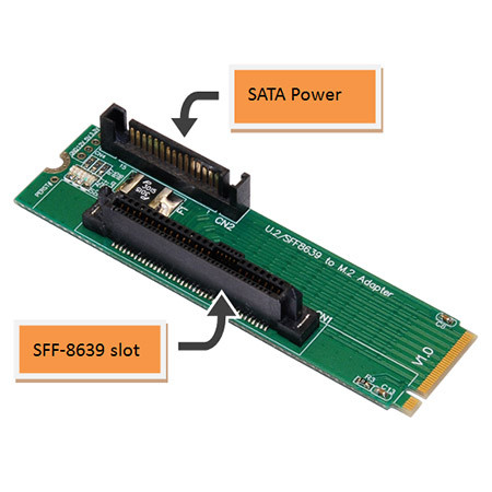 M2F (U.2 / SFF-8639 to M.2 Adapter) - M-FACTORS Storage