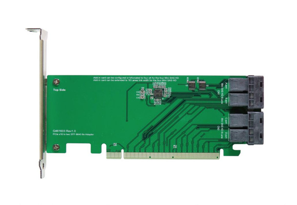 PCIe Gen3 16-lane to Mini SAS HD(SFF-8643) quad-port Adapter 