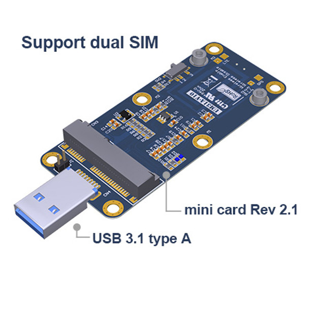 UM31A mini card Rev 2.1 4G / 5G module to USB 3.1 Adapter
