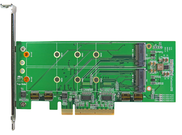 DP8202 PCIe x8 Gen4 with ReDriver to M.2 NVMe SSD Dual Port AIC