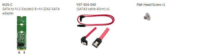 M2S (SATA to M.2-Socket2-B+M-2242-SATA adapter with SATA Power)