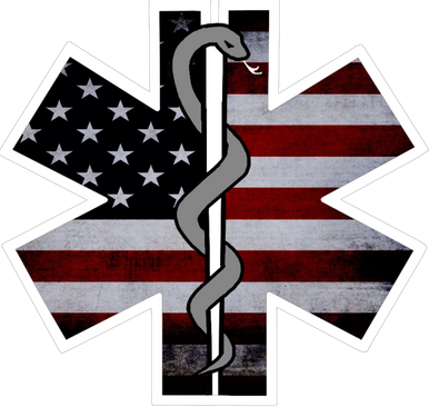 Subdued Black Reflective Vinyl American Flag Star of Life Car 