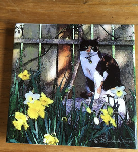 Ceramic Tile  - Cat in the Garden 4.25 In x 4.25 In