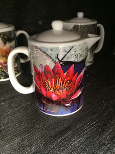 Red Waterlily: Teapot - Creamer - Gravy Pitcher