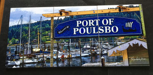 Port of Poulsbo Tile Mural Glossy - 3 - 6 x 8 in Tiles (8 in x 18 in)