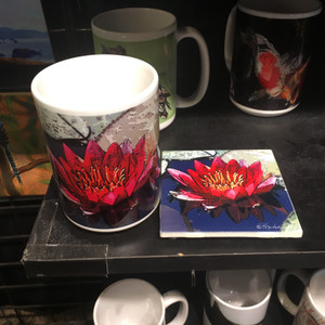 Coffee Mug and Tile Set - Red Lily