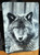 Wolf - Black & White - Glass Cutting Board -  7.75in x 10.75in