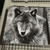 Decorative Tile - Wolf (Black & White) 8 in x 8 in