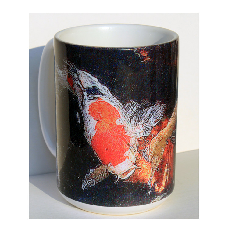 Koi Art Large Coffee Mug 15 oz