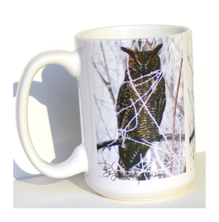 Owl Mug - Great Horned Owl - 15 oz Large Coffee Mug