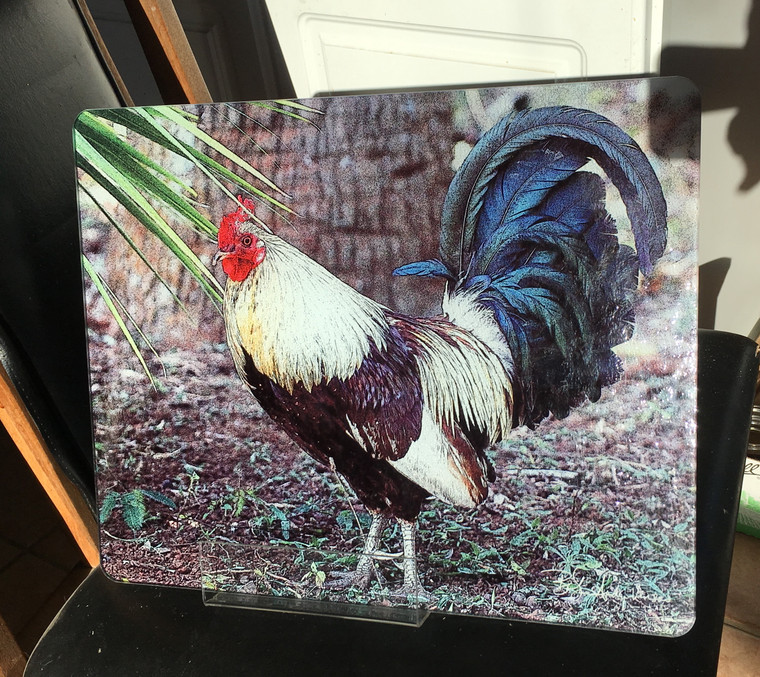 Chicken - Glass Cutting Board Large - 12 in x 15 in