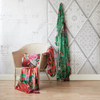 LUXOTIC Chintz Velvet Throw - Tangerine and Jade options