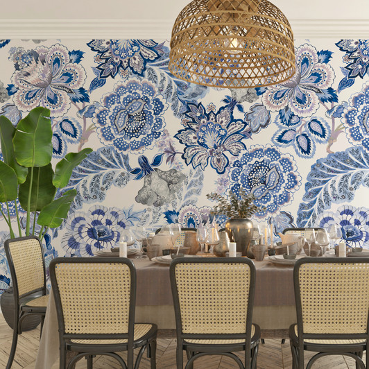 Albertine Wallpaper - China Blue Albertine Wallpaper - China Blue