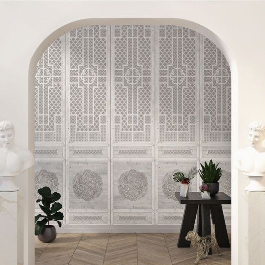 Antique Door Wallpaper - Silver Antique Door Wallpaper - Silver