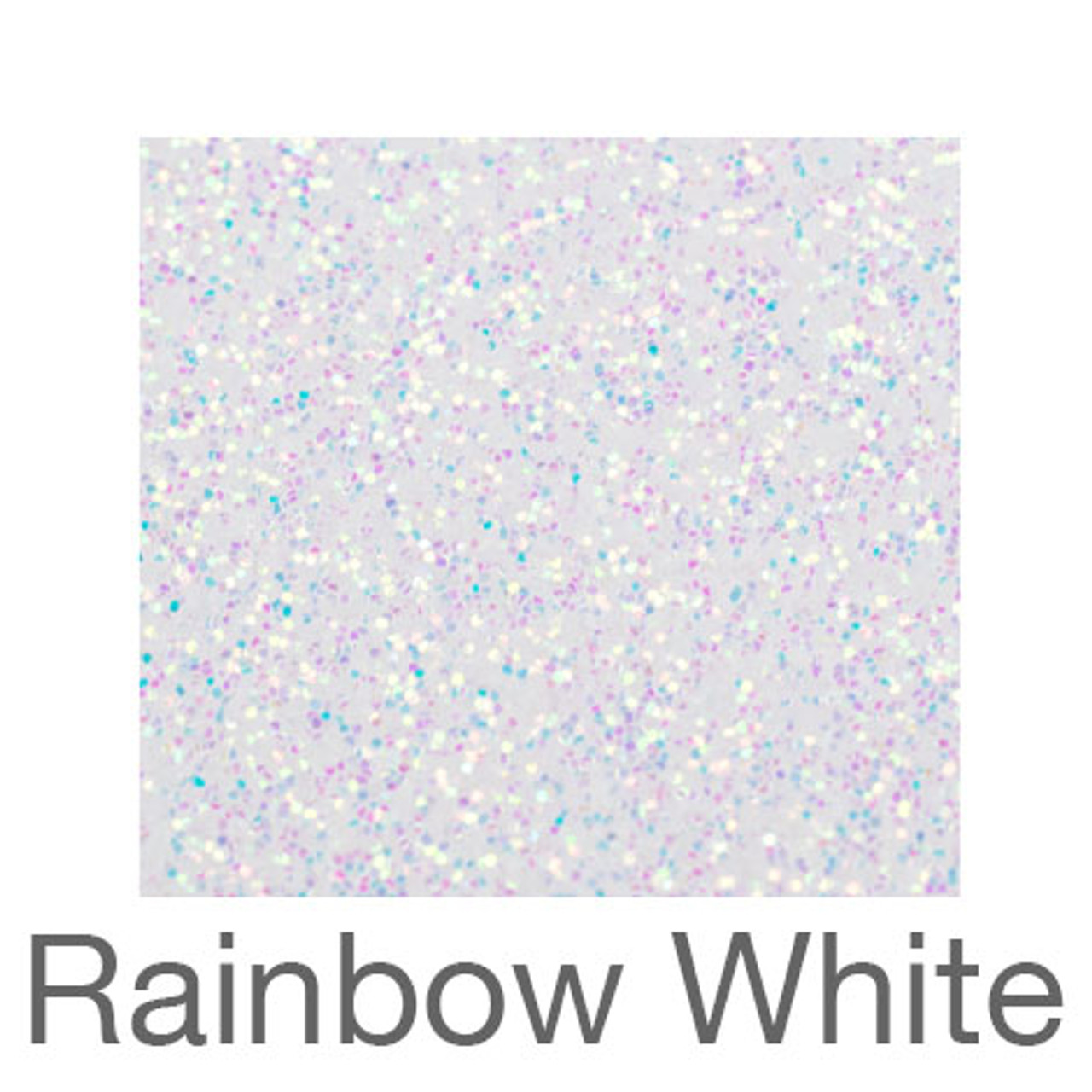 Rainbow White Glitter HTV 12” x 19.5” Sheet - Heat Transfer Vinyl – The HTV  Store