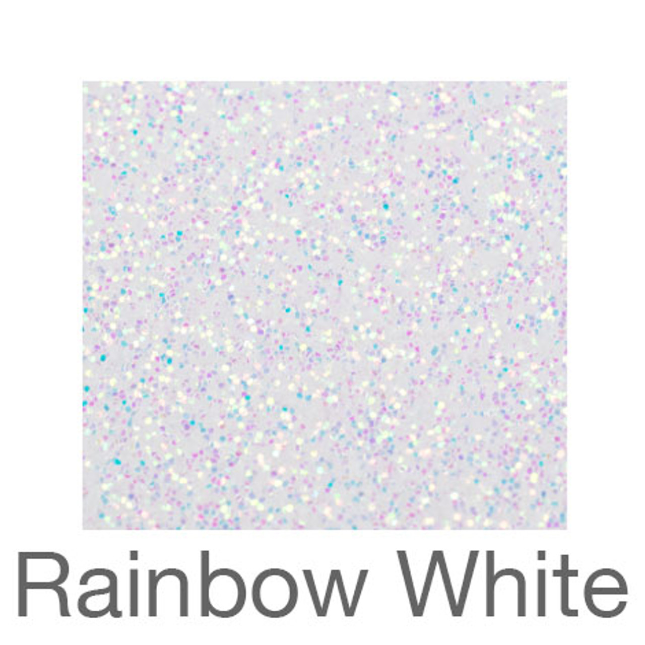 12 Rainbow White Siser Glitter Heat Transfer Vinyl (HTV)